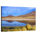 Red Lagoon Flamingo Reflection Wall Art