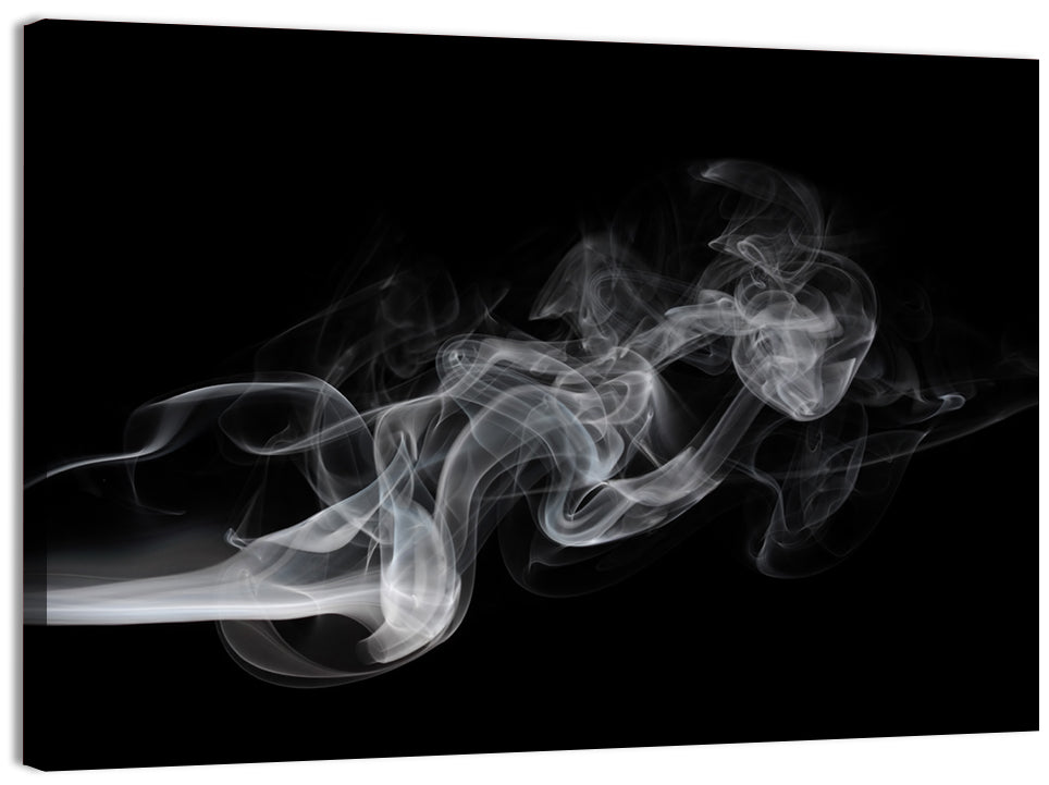 Swirling Smoke on Black Wall Art, canvas print, landscape