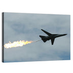 Fighter Jet with Flaming Exhaust Wall Art