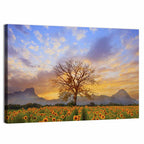 Sunflower Field at Sunset Wall Art