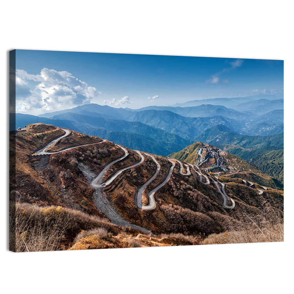 Zuluk Zig-zag Road, Sikkim Wall Art, canvas print, landscape