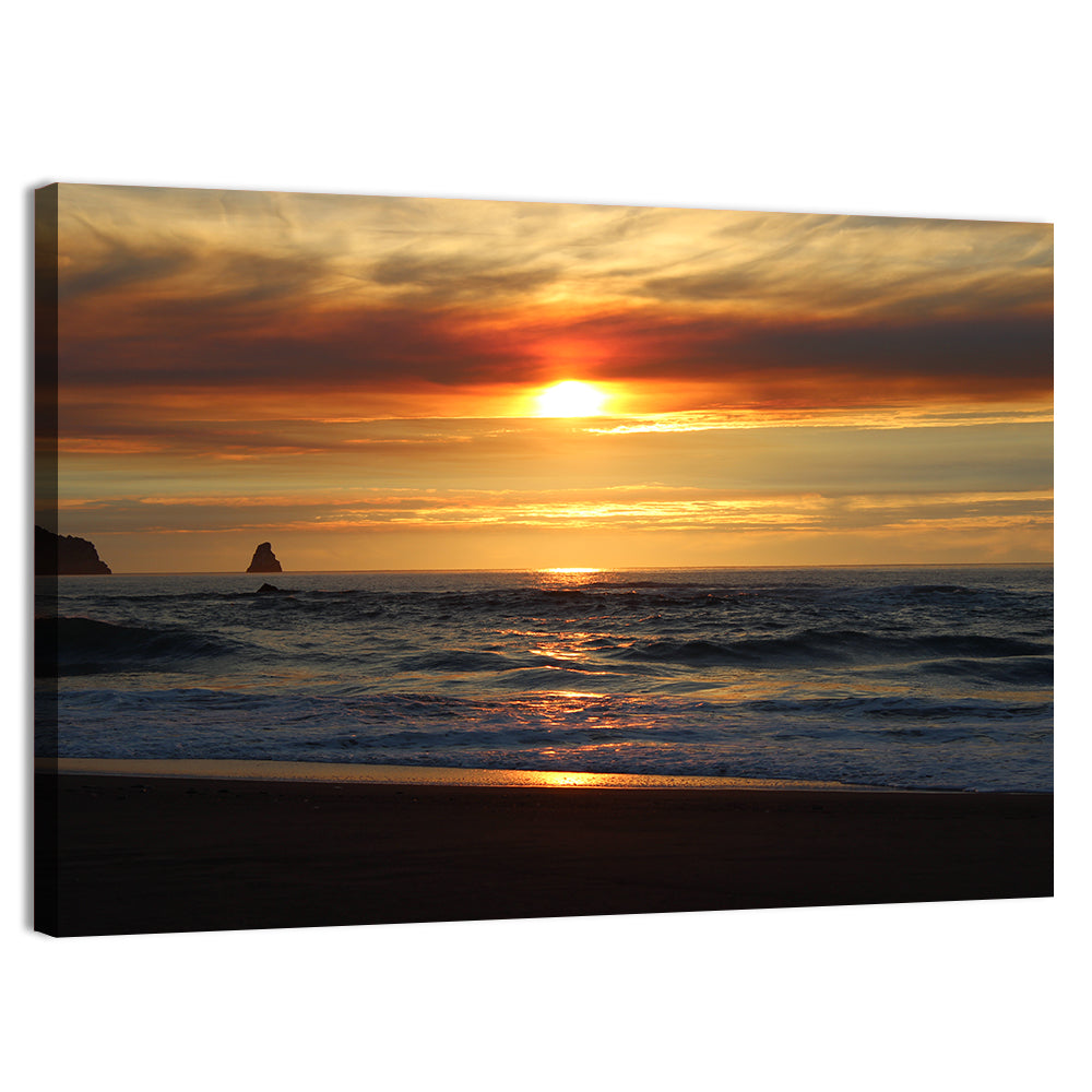 Oregon Sea Stack Sunset Wall Art, canvas print, landscape