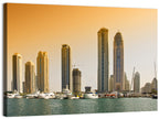 Dubai Marina Sunset Skyline with Yachts Wall Art