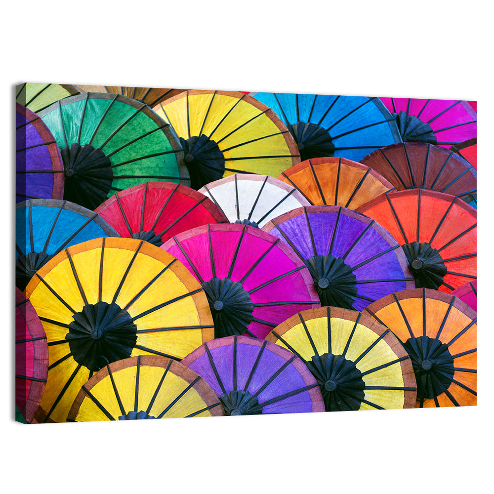 Vibrant Market Parasols Wall Art