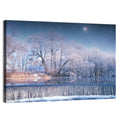 Starlit Winter Waterfall Wall Art