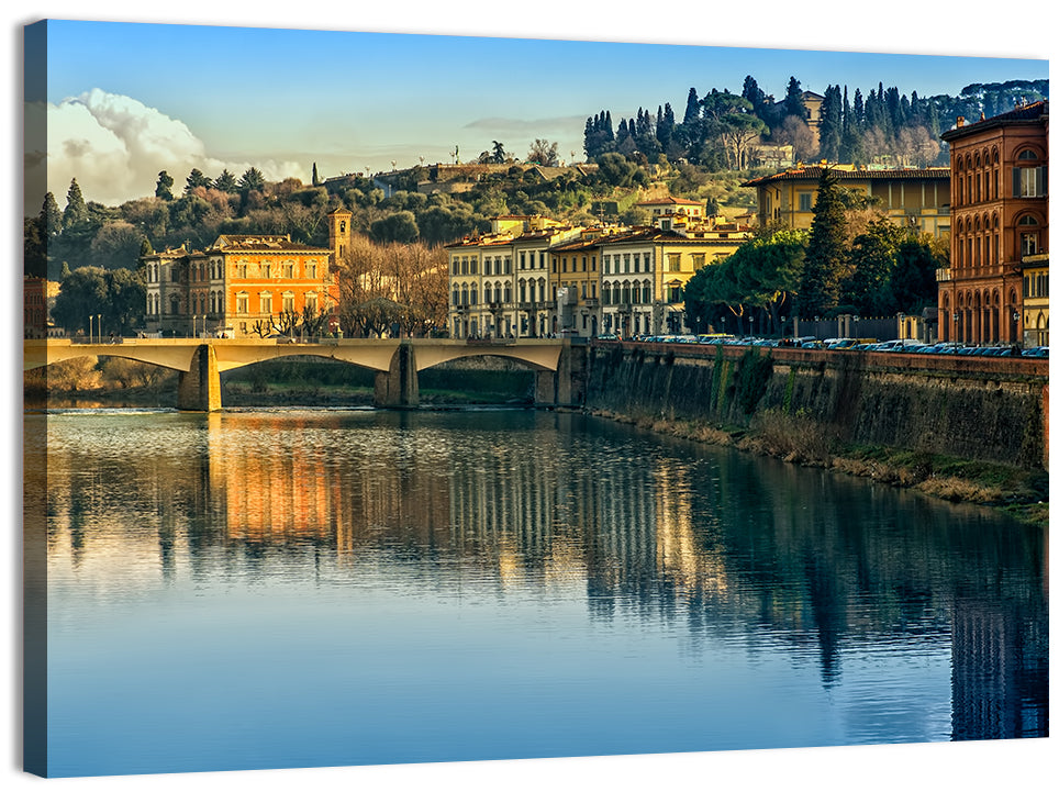 Golden Hour Florence Over the Arno River Wall Art
