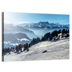 Sunlit Alpine Ski Slope Wall Art