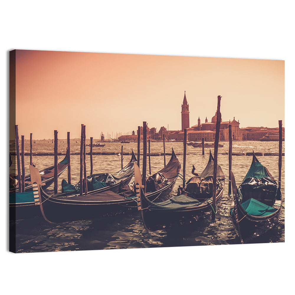 Venetian Gondolas at Dusk Wall Art
