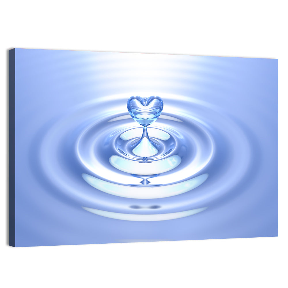 Heart-shaped Water Droplet Wall Art, canvas print, landscape
