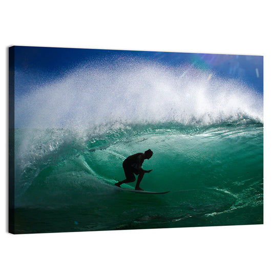 Surfer Inside Barrel Wall Art