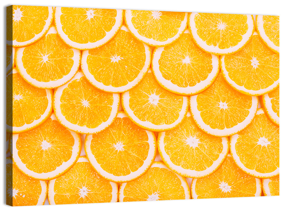 Orange Slice Grid Pattern Wall Art