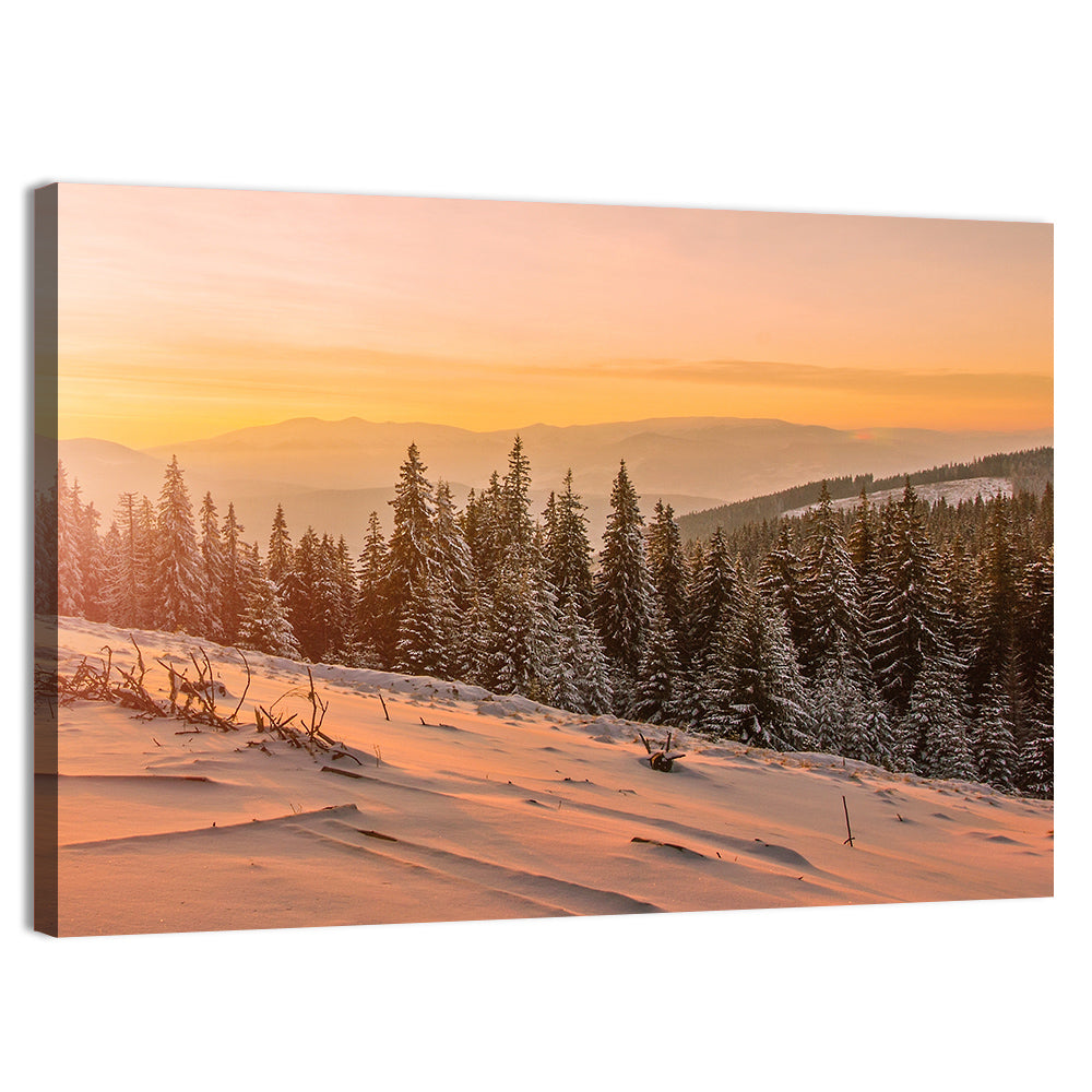 Hoverla Snowfield at Sunset Wall Art, canvas print, landscape