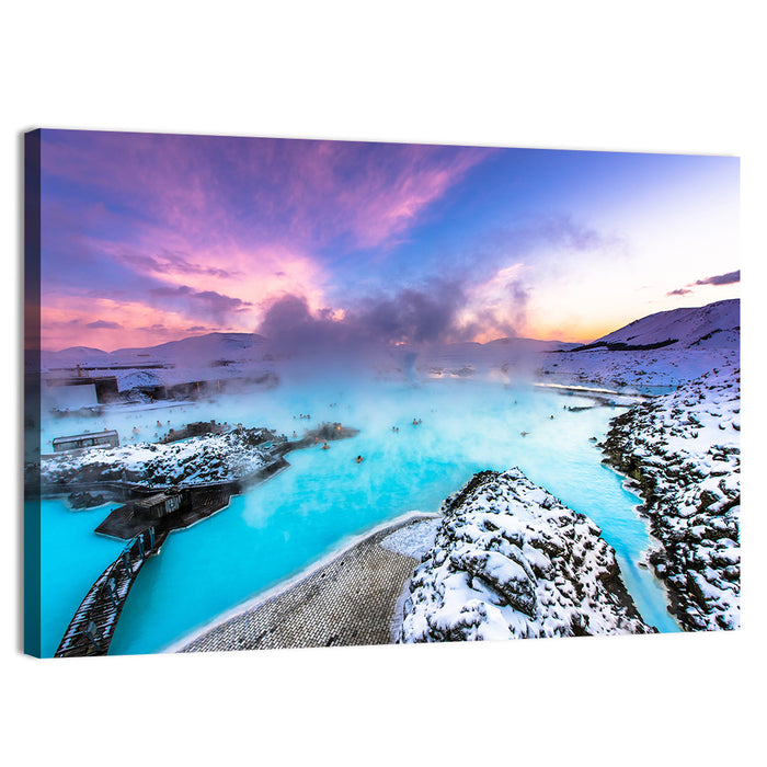 Blue Lagoon Grindavík Sunrise Wall Art as a canvas print
