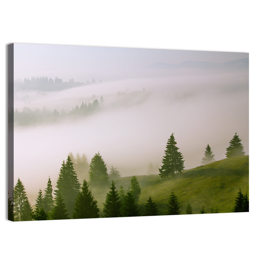 Summer Mist Over Green Hills Wall Art