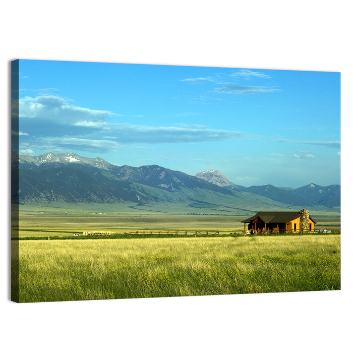 Montana Mountain Ranch Wall Art as a canvas print