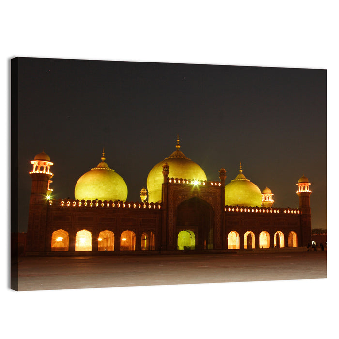 Badshahi Mosque at Night Wall Art as a canvas print