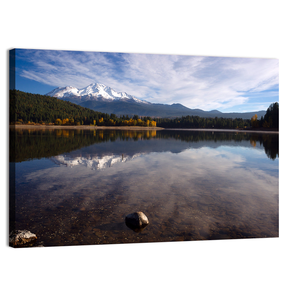 Mount Shasta Reflection at Lake Siskiyou Wall Art, canvas print, landscape