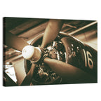Vintage Military Propeller Plane Wall Art