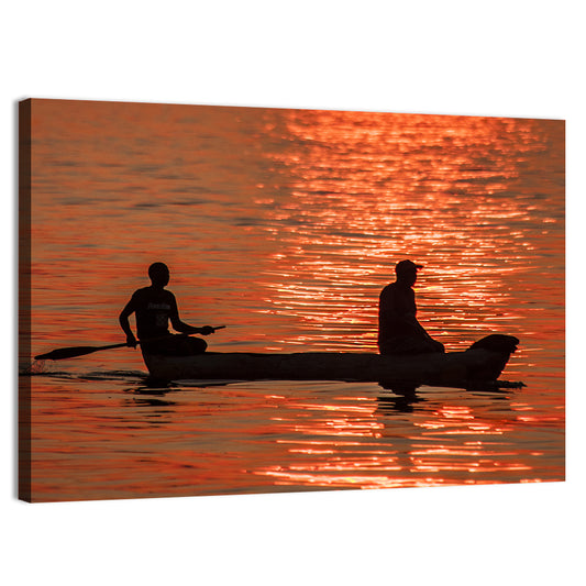 Sailing Boat at Sunset Wall Art