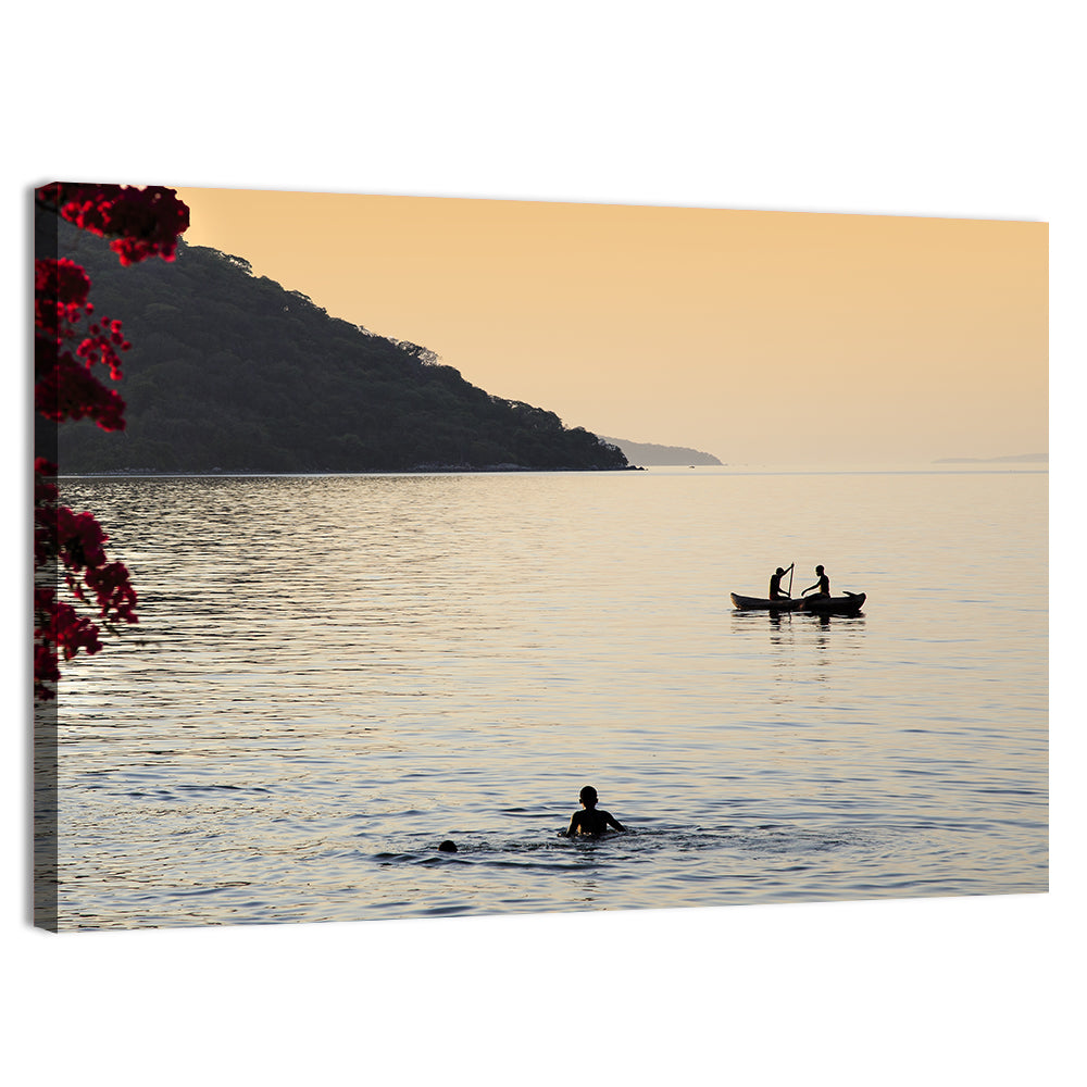 Lake Malawi Golden Hour Wall Art, canvas print, landscape