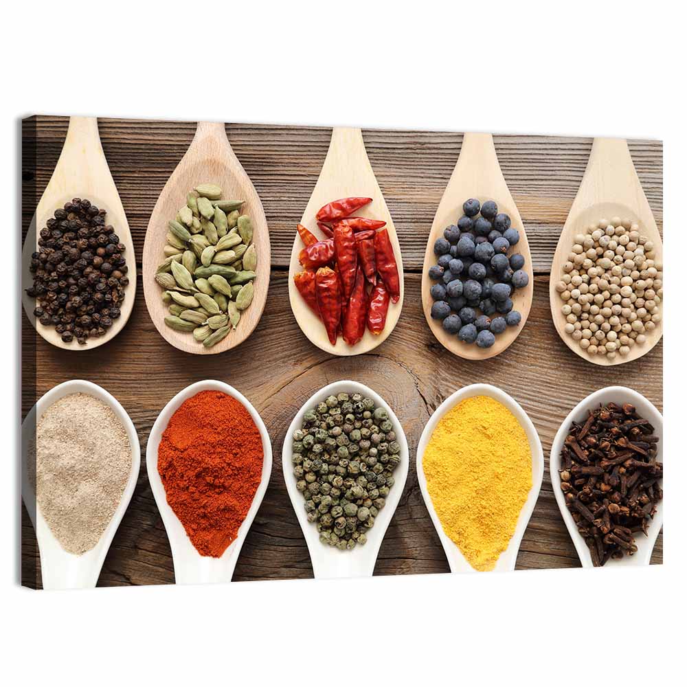 Ten Wooden Spoons of Spices Wall Art