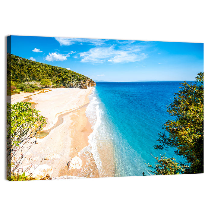 Mylopotamos Turquoise Beach Wall Art as a canvas print