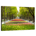 Tree-lined Tulip Garden Path Wall Art