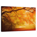 Autumn Forest Path with Lone Figure Wall Art