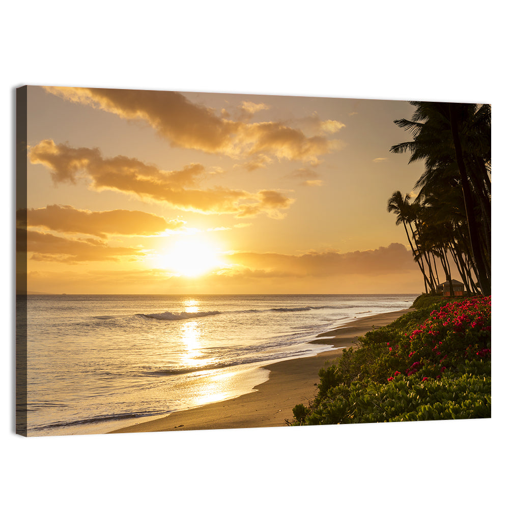 Kaanapali Beach Sunset Wall Art, canvas print, landscape