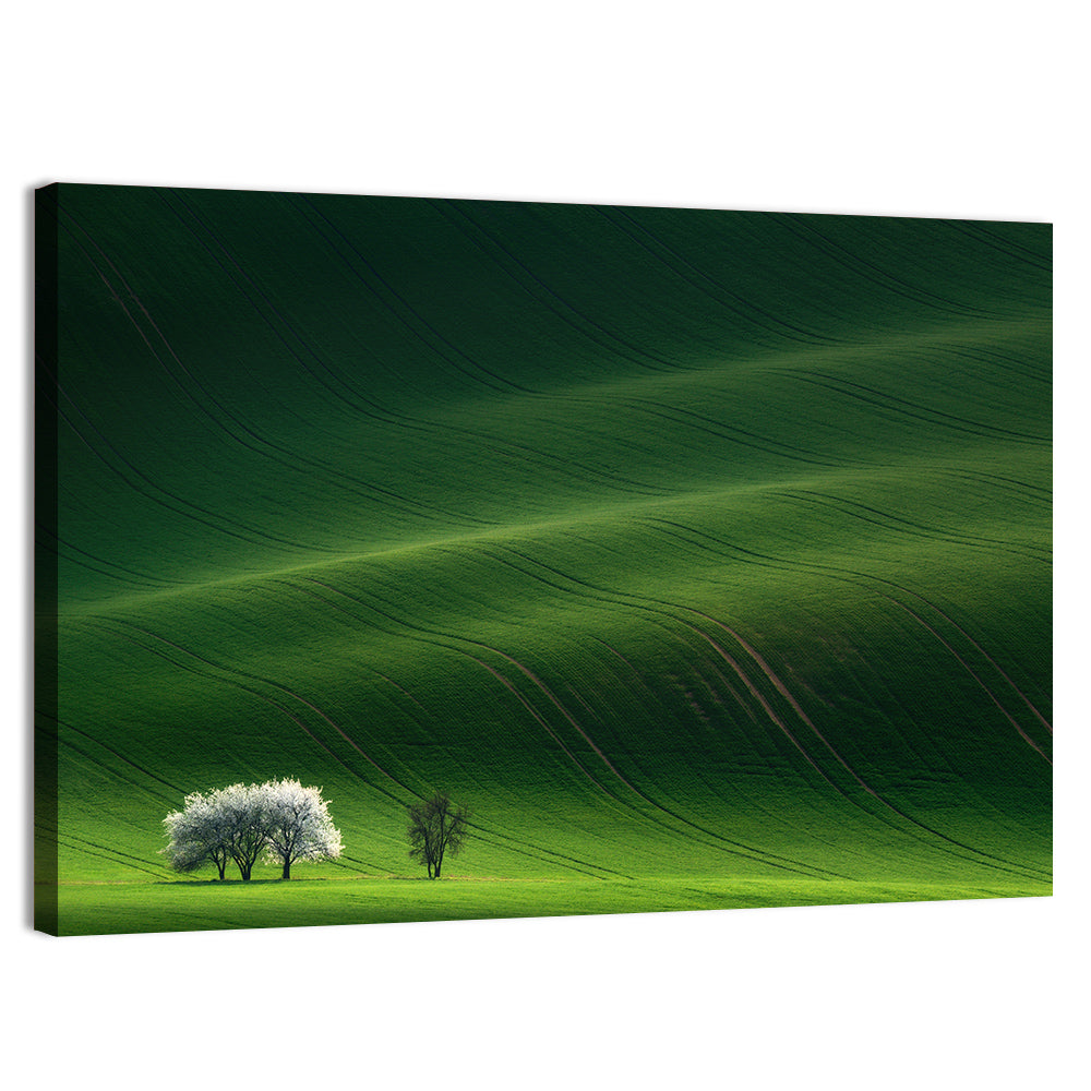 Emerald Hills with Blossoming Tree Wall Art