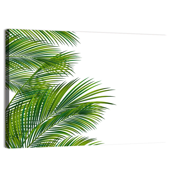 Asymmetrical Palm Fronds Wall Art as a canvas print