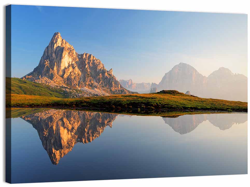 Dolomites Mountain Lake Reflection Wall Art, canvas print, landscape