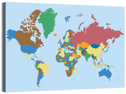 Colored World Map Wall Art