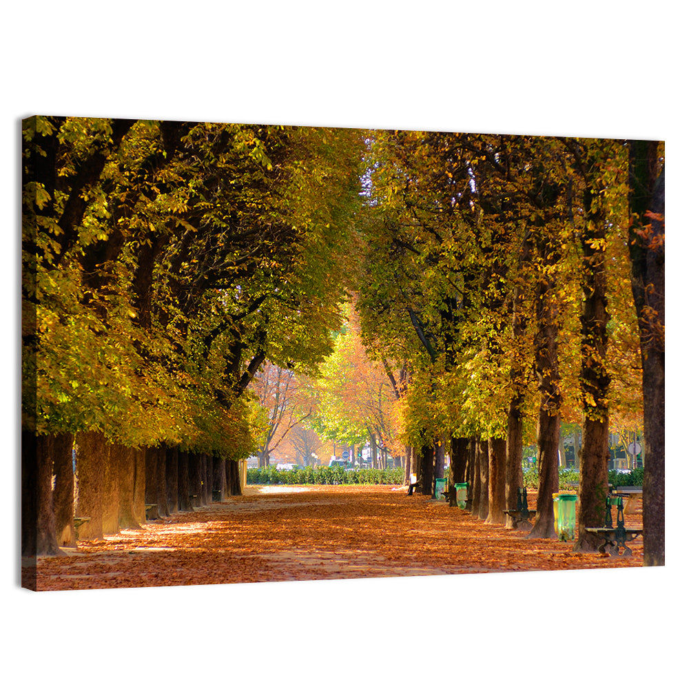 Golden Hour Autumn Path Wall Art, canvas print, landscape