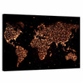 World Map Night Lights Wall Art