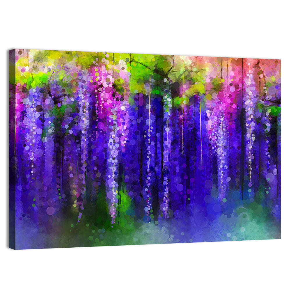 Abstract Wisteria Floral Wall Art