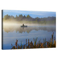 Misty Lake Fisherman Wall Art