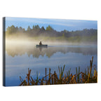 Misty Lake Fisherman Wall Art