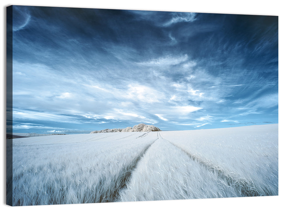 Surreal Infrared Grain Field Wall Art, canvas print, landscape
