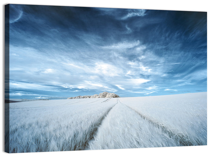 Surreal Infrared Grain Field Wall Art as a canvas print