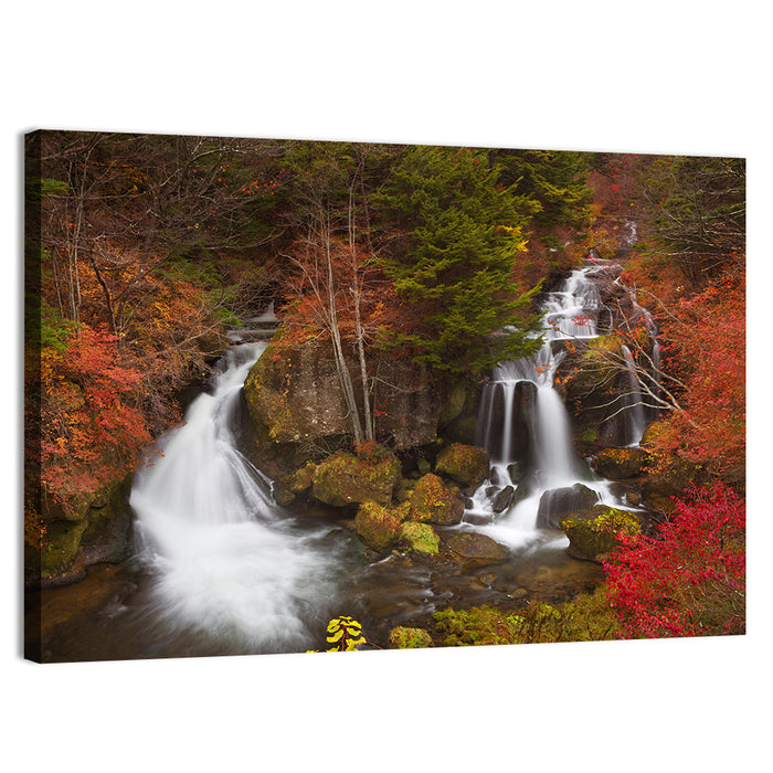 Ryuzu Falls Maple Cascade Wall Art as a canvas print