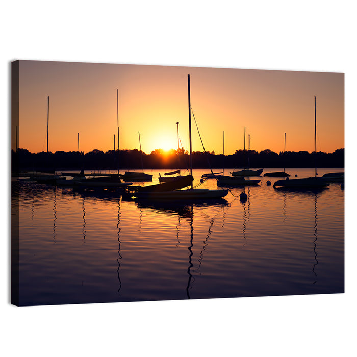 Lake Harriet Golden Sunrise Wall Art as a canvas print