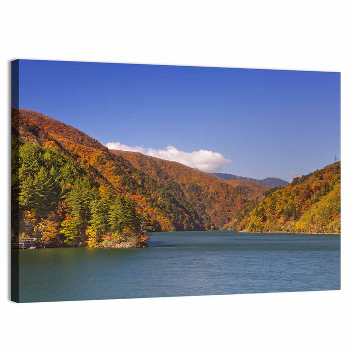 Autumn at Azusa Lake Wall Art as a canvas print