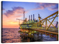 Golden Hour Offshore Oil Rig Wall Art