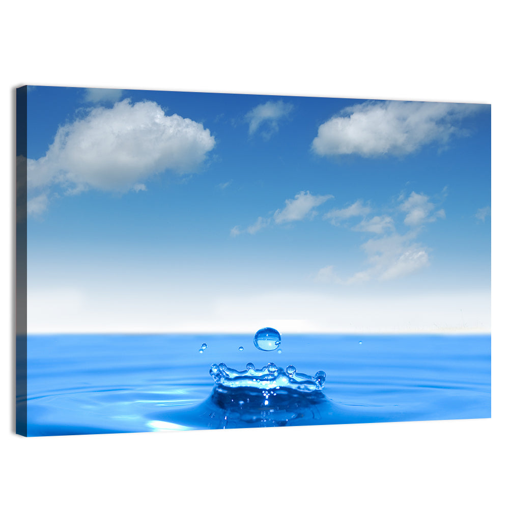 Ocean Water Drop Wall Art, canvas print, landscape