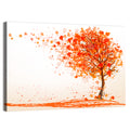 Autumn Tree with Falling Leaves Wall Art