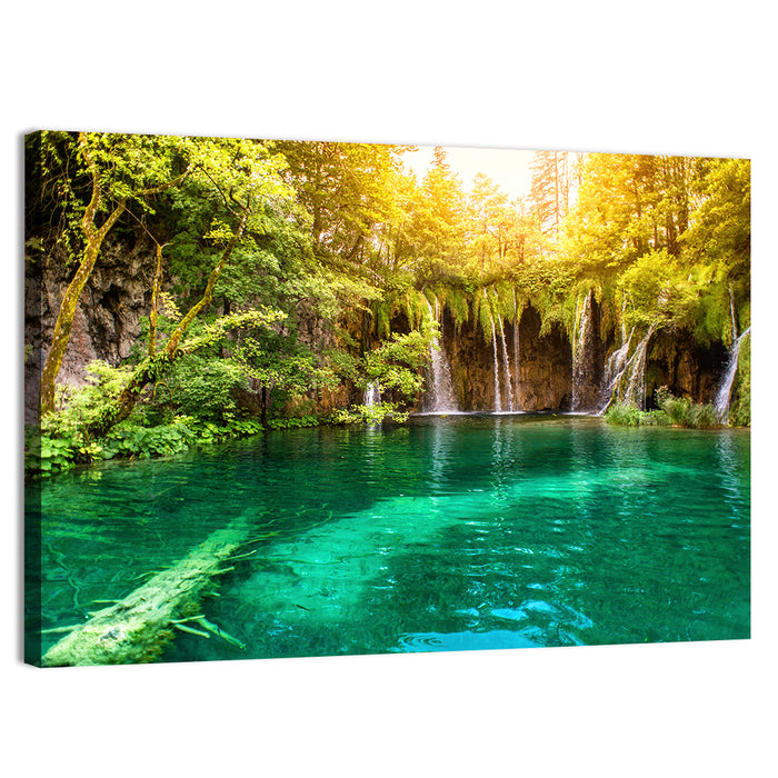 Plitvice Lake Waterfall Wall Art as a canvas print