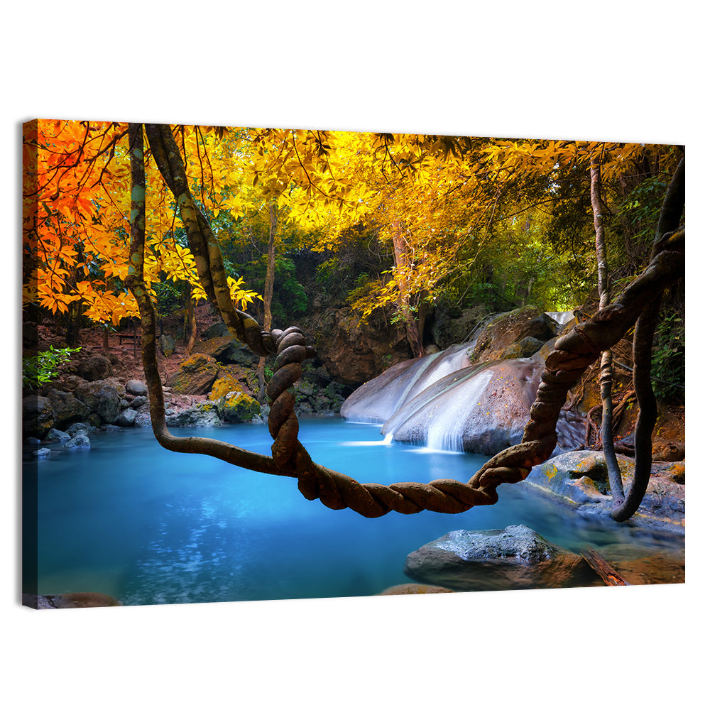 Erawan Waterfall Pool, Kanchanaburi Wall Art, canvas print, landscape