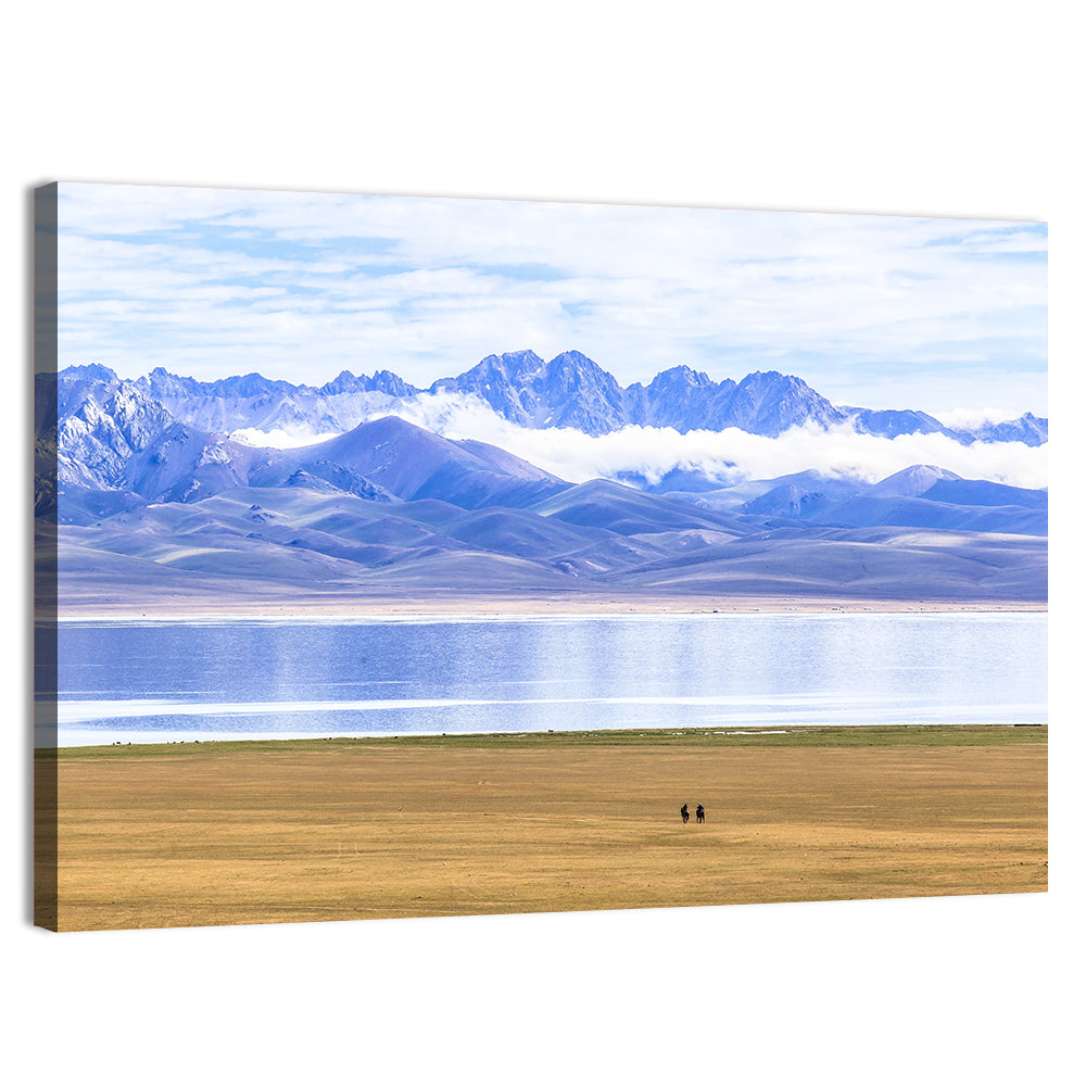 Song Kul Lake Silhouettes Wall Art, canvas print, landscape