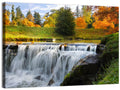 Autumn Forest Waterfall Wall Art